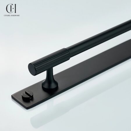 Qeld Linear Knurled Backplate Black by Citadel Hardware