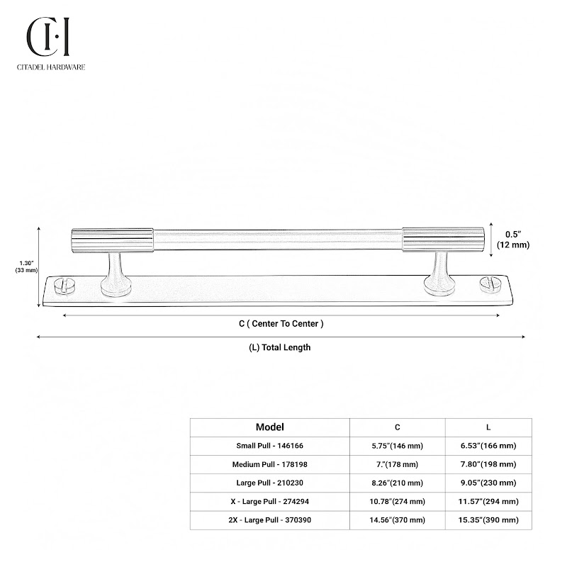 Qeld Linear Knurled Brass Cabinet Handle With Backplate – Black - View 10