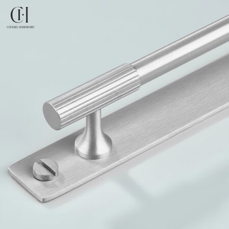 Qeld Linear Knurled Backplate Silver by Citadel Hardware