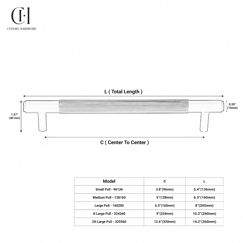 Neel Linear Knurled Brass Cabinet Handle – Silver - View 10