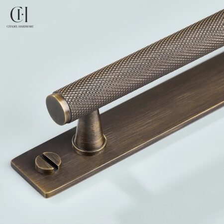 Doyen Knurled Backplate Antique Bronze by Citadel Hardware