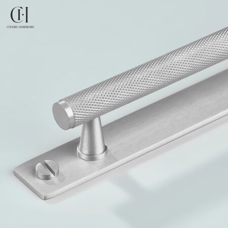 Doyen Knurled Backplate Silver by Citadel Hardware