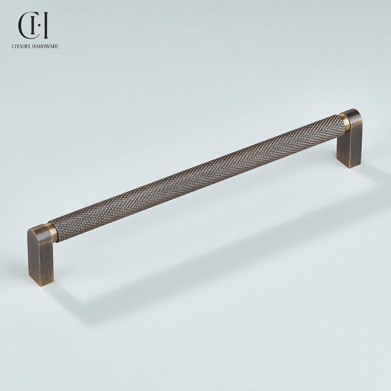 Arvel Knurled Brass Cabinet Handle – Antique Bronze - View 5