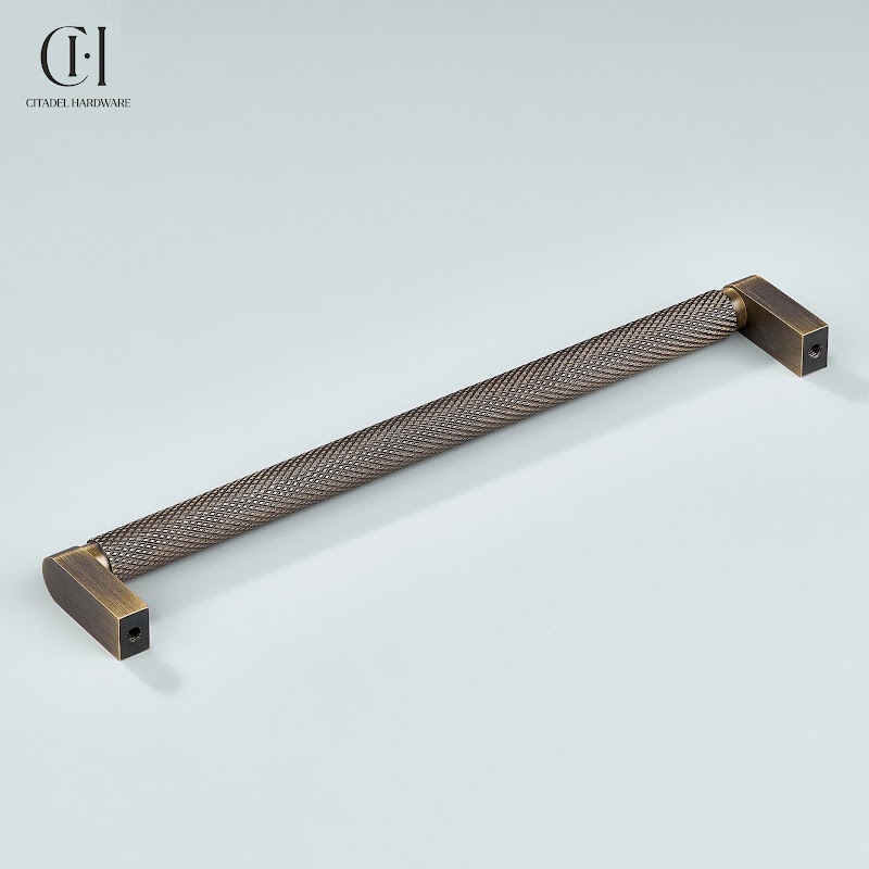 Arvel Knurled Brass Cabinet Handle – Antique Bronze - View 6