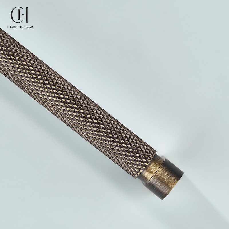 Arvel Knurled Brass Cabinet Handle – Antique Bronze - View 7