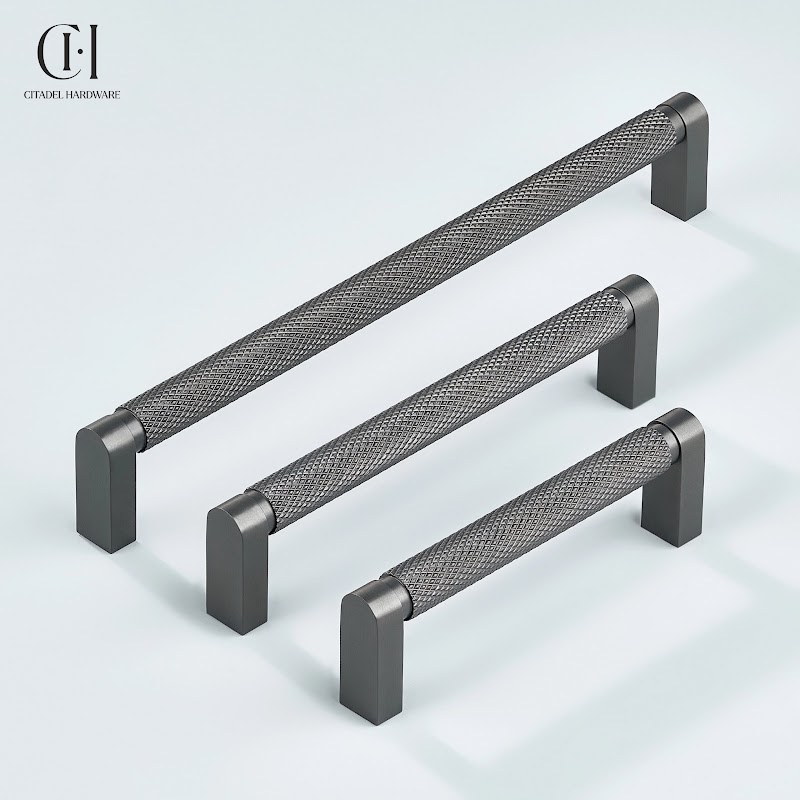 Arvel Knurled Brass Cabinet Handle – Gunmetal - View 2