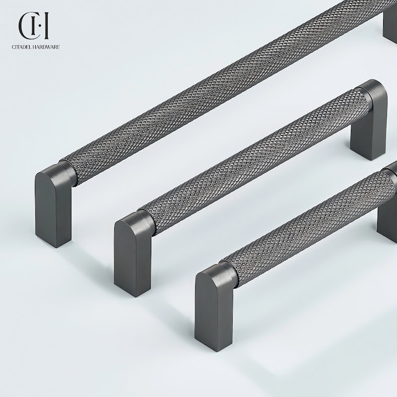 Arvel Knurled Brass Cabinet Handle – Gunmetal - View 3