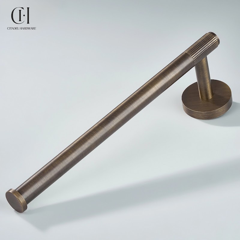 Luma Linear Knurled Towel Antique Bronze by Citadel Hardware
