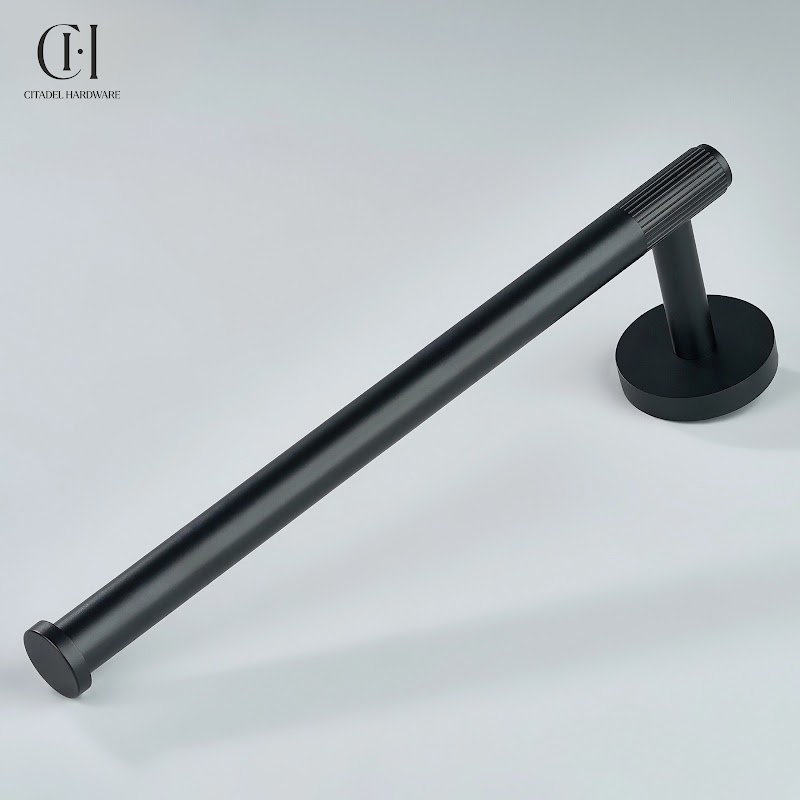 Luma Linear Knurled Towel Black by Citadel Hardware
