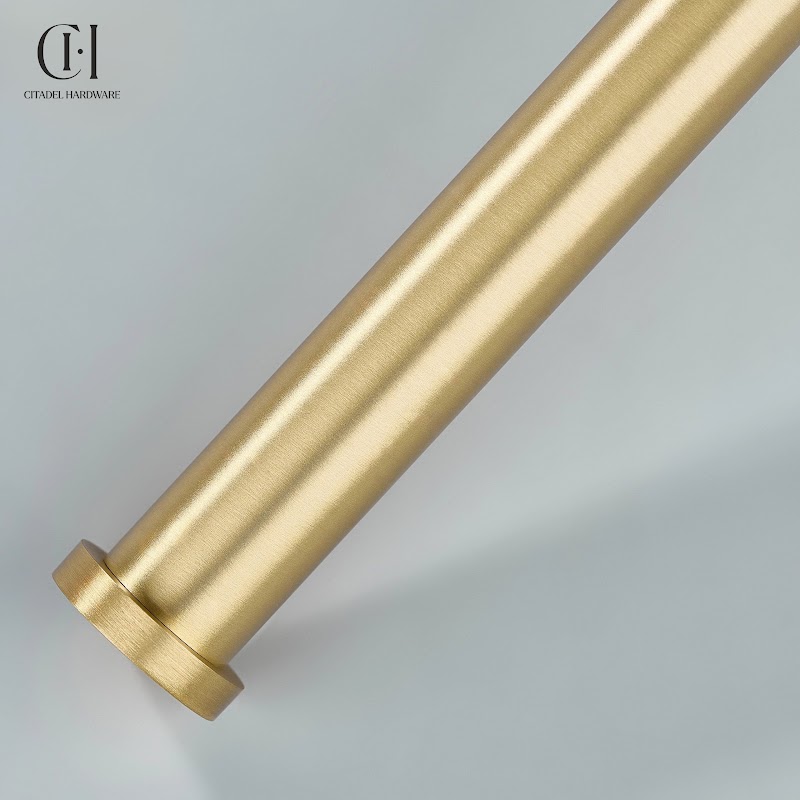 Luma Linear knurled Brass Towel Holder – Gold - View 6