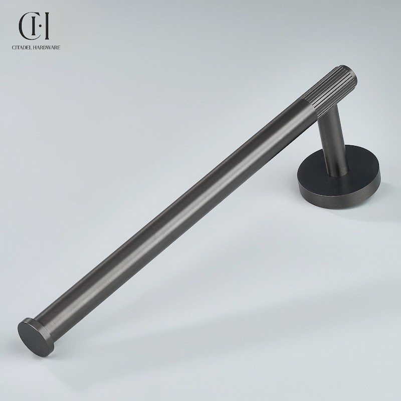 Luma Linear Knurled Towel Gunmetal by Citadel Hardware