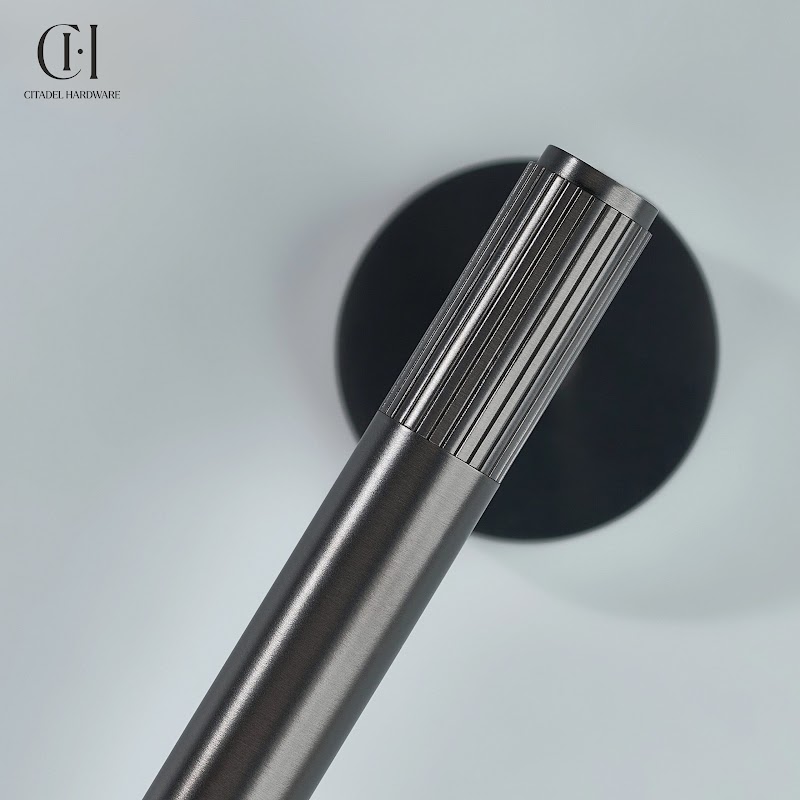 Luma Linear knurled Brass Towel Holder – Gunmetal - View 10