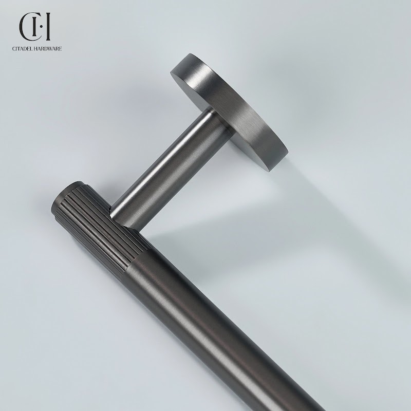 Luma Linear knurled Brass Towel Holder – Gunmetal - View 11