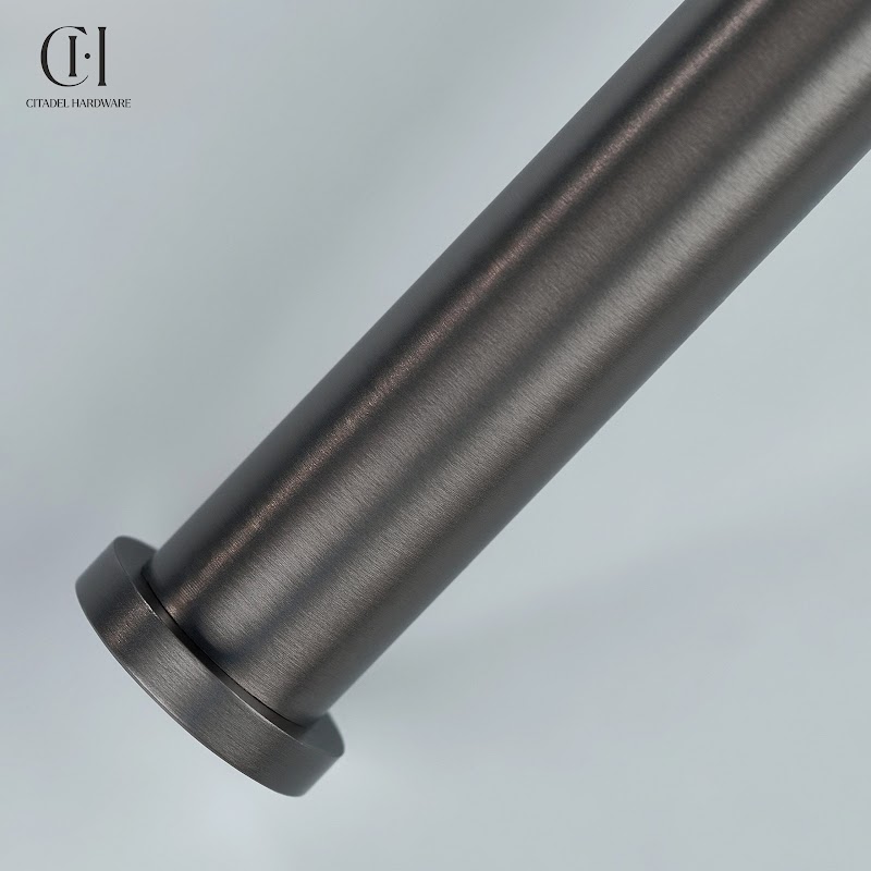 Luma Linear knurled Brass Towel Holder – Gunmetal - View 2