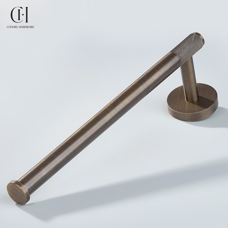 Nova Knurled Towel Antique Bronze by Citadel Hardware
