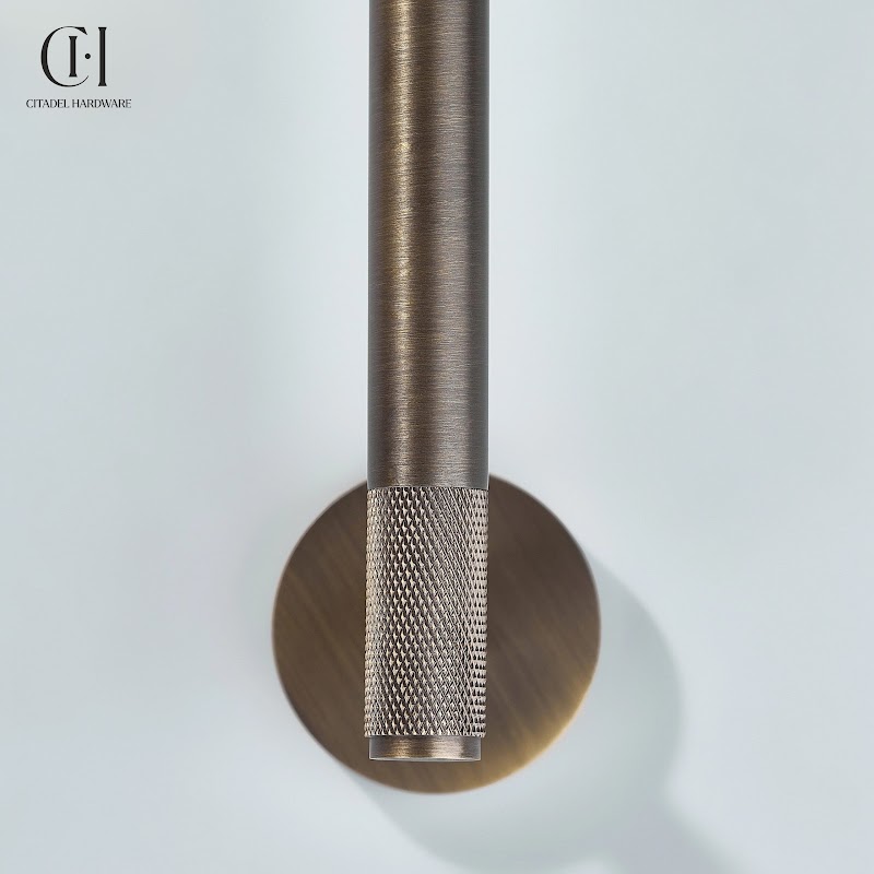 Nova Knurled Brass Towel Holder – Antique Bronze - View 8
