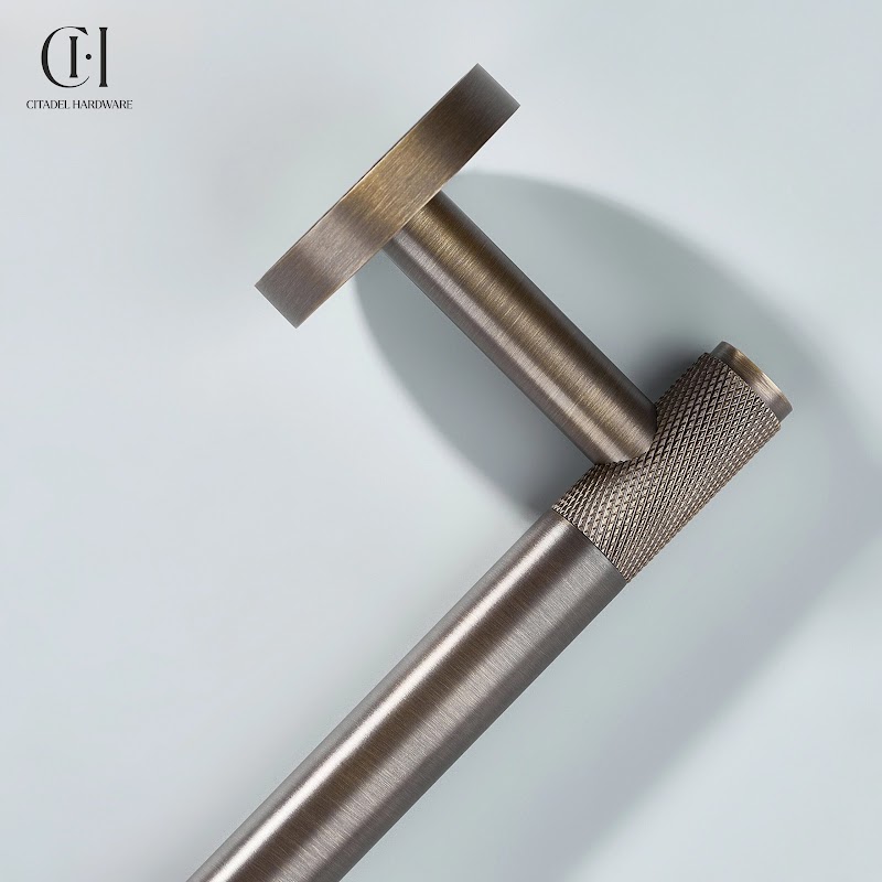 Nova Knurled Brass Towel Holder – Antique Bronze - View 9