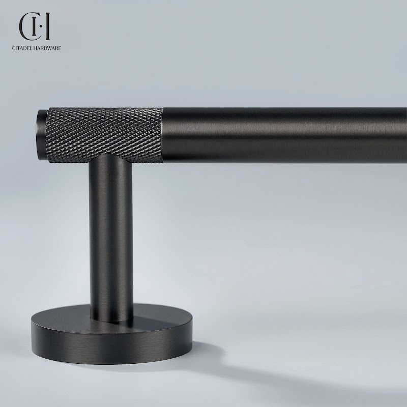 Nova Knurled Brass Towel Holder – Gunmetal - View 10