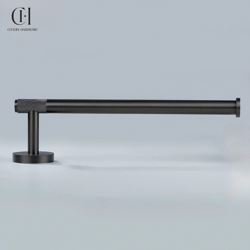 Nova Knurled Brass Towel Holder – Gunmetal - View 11