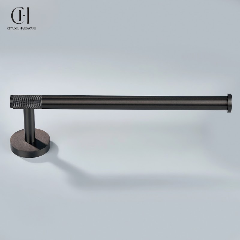 Nova Knurled Brass Towel Holder – Gunmetal - View 3