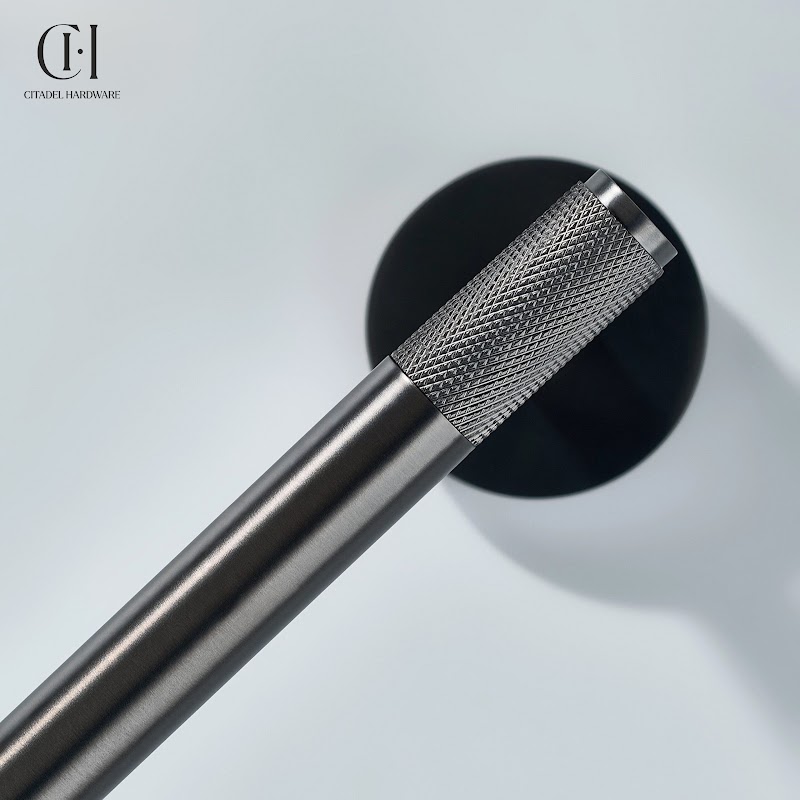 Nova Knurled Brass Towel Holder – Gunmetal - View 5