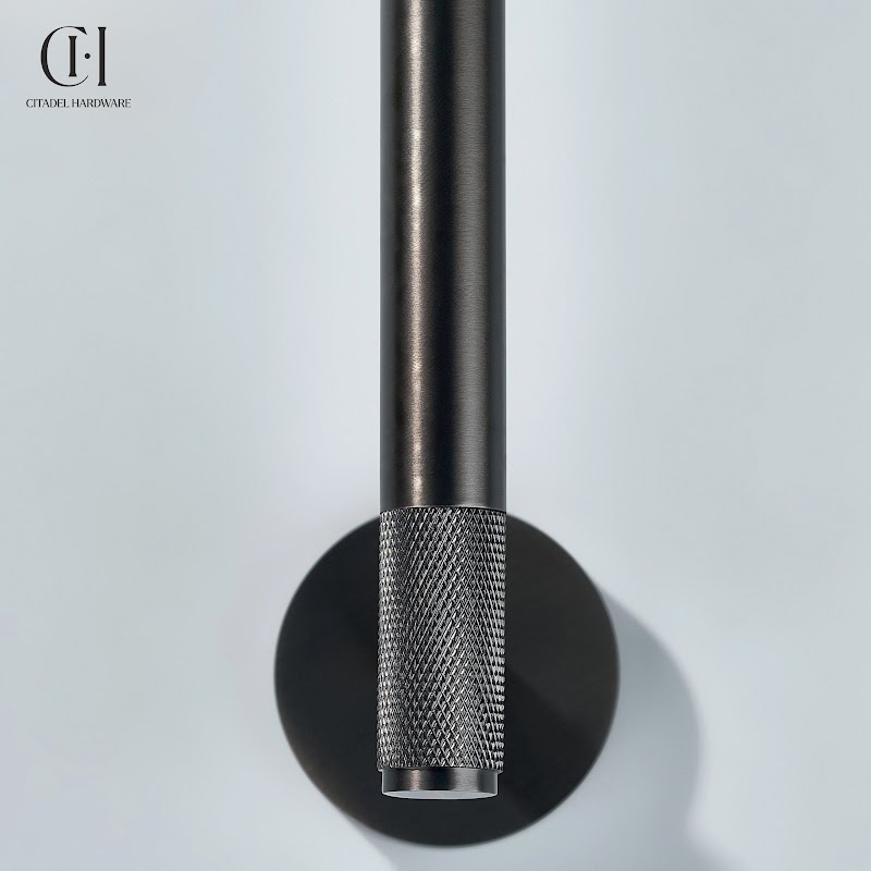Nova Knurled Brass Towel Holder – Gunmetal - View 7