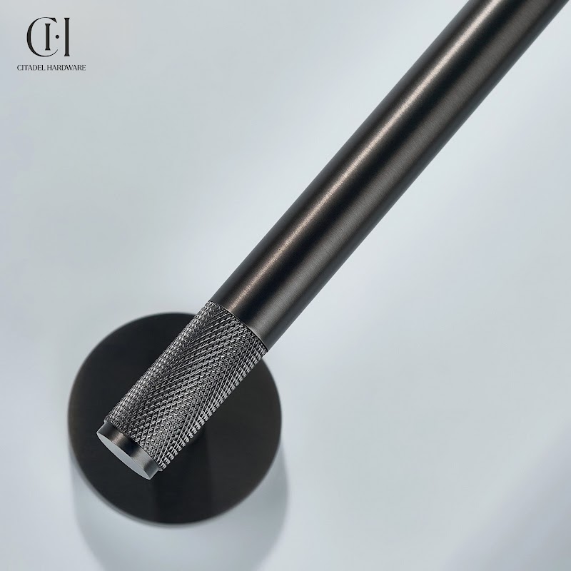 Nova Knurled Brass Towel Holder – Gunmetal - View 8