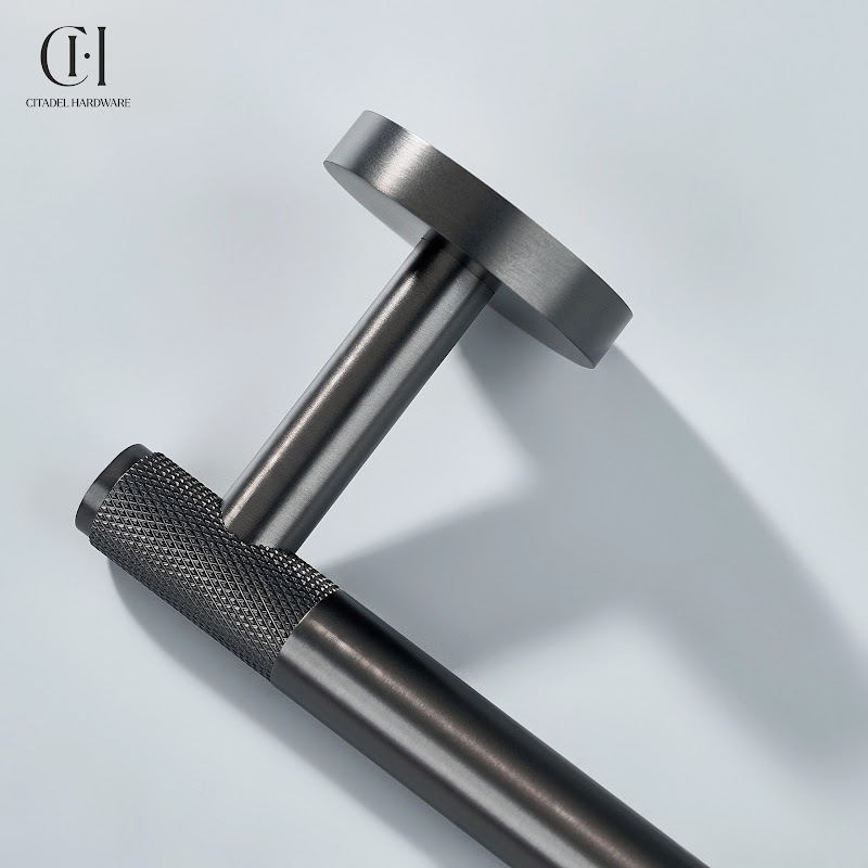 Nova Knurled Brass Towel Holder – Gunmetal - View 9